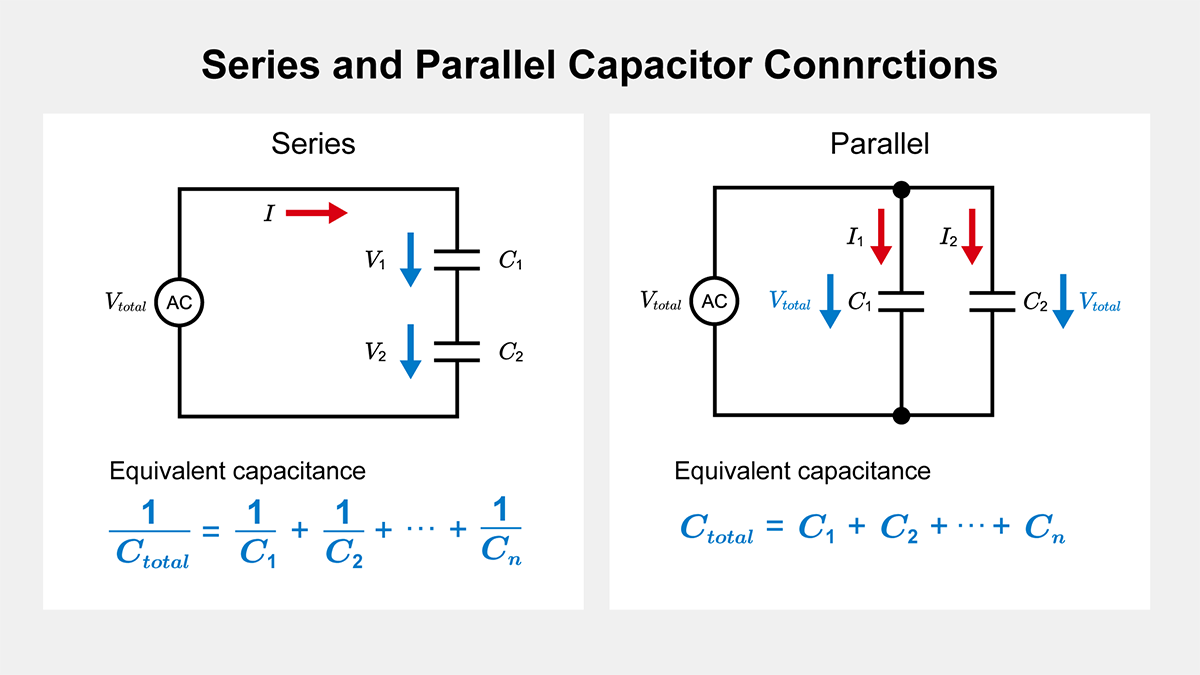 Series and parallel capacitor connections